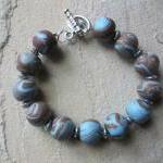 Handcrafted Large Bead Polymer Clay Bracelet