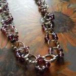 Glass Beaded Linked Necklace