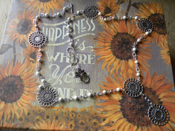 Long Beaded Flower Necklace/bracelet/jean/waist Jewelryfrom Siljewel