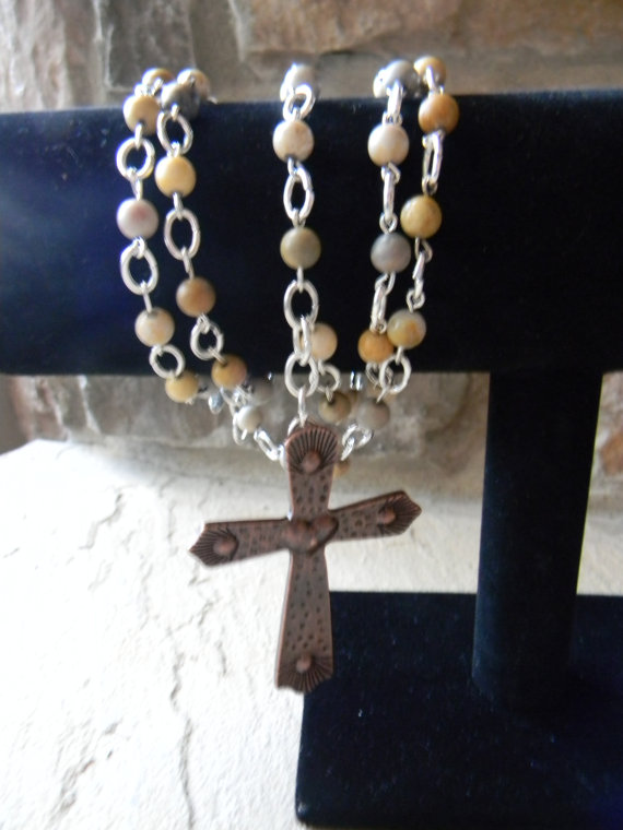 Long Beaded With Cross Necklace/bracelet/jean/waist Jewelryfrom Siljewel